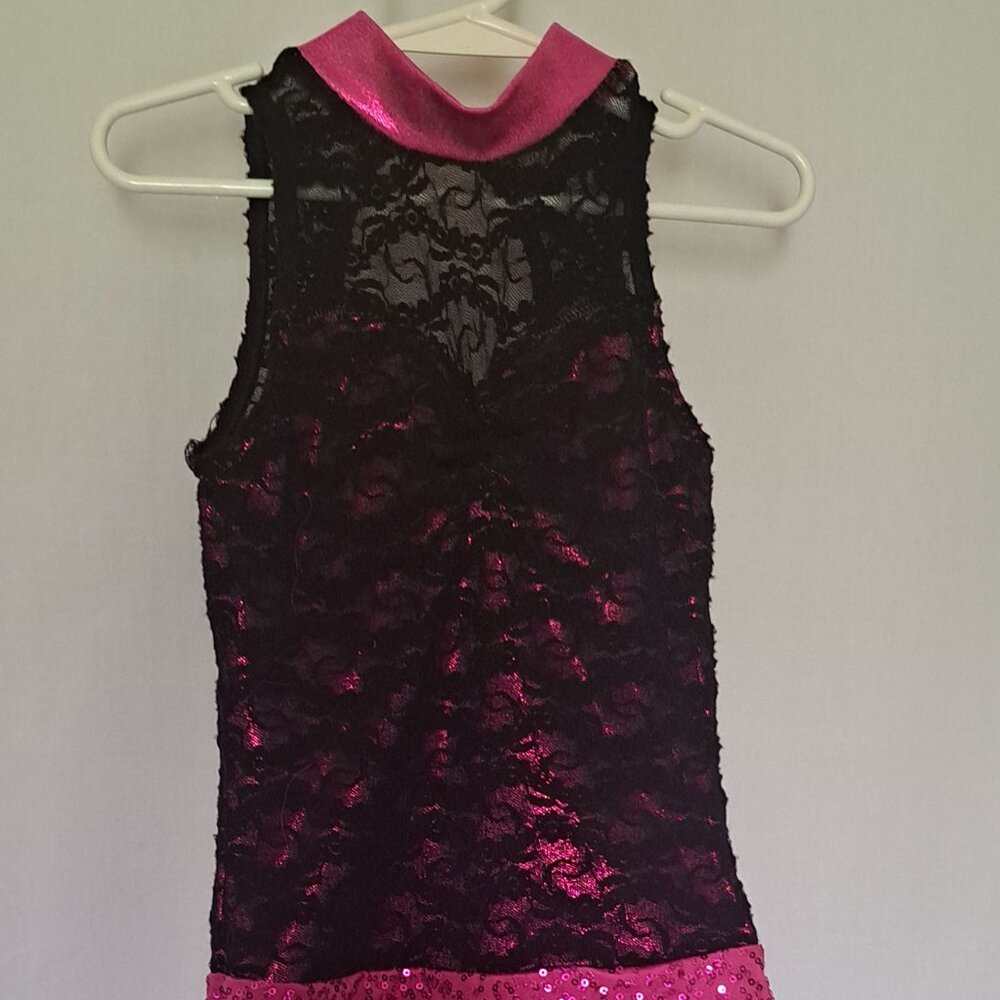 Cicci - Hot Pink and Black Lace Dance Costume